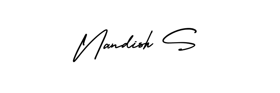 Check out images of Autograph of Nandish S name. Actor Nandish S Signature Style. AmerikaSignatureDemo-Regular is a professional sign style online. Nandish S signature style 3 images and pictures png