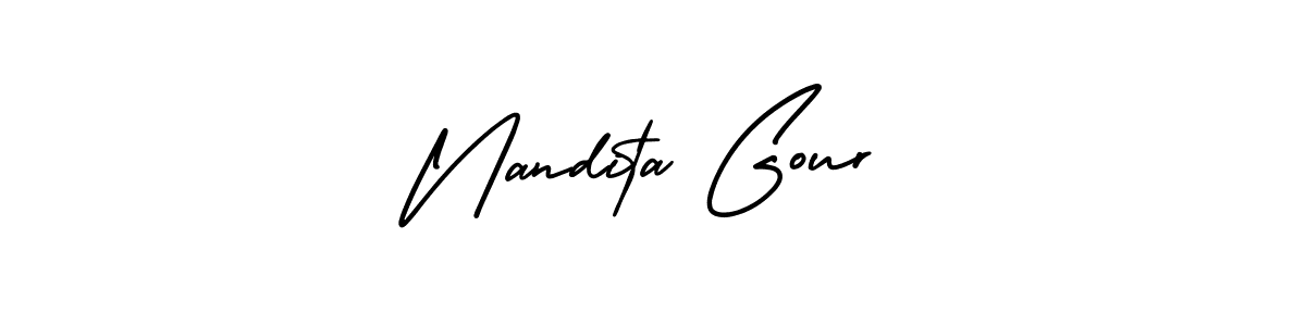 Create a beautiful signature design for name Nandita Gour. With this signature (AmerikaSignatureDemo-Regular) fonts, you can make a handwritten signature for free. Nandita Gour signature style 3 images and pictures png