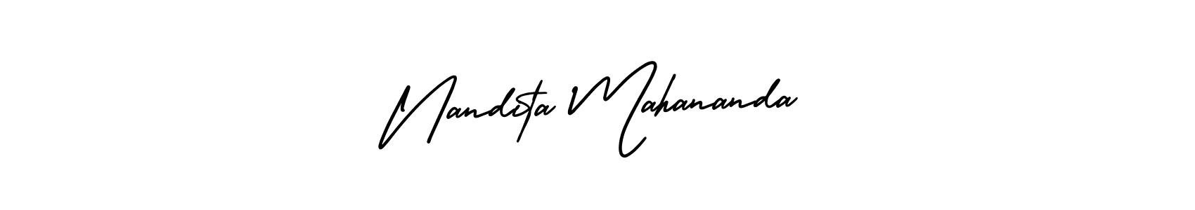 It looks lik you need a new signature style for name Nandita Mahananda. Design unique handwritten (AmerikaSignatureDemo-Regular) signature with our free signature maker in just a few clicks. Nandita Mahananda signature style 3 images and pictures png
