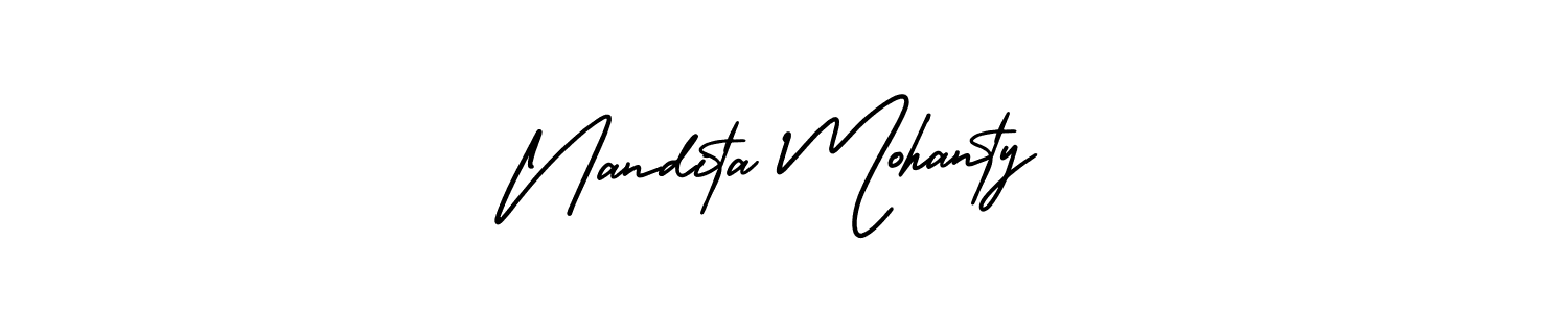 How to Draw Nandita Mohanty signature style? AmerikaSignatureDemo-Regular is a latest design signature styles for name Nandita Mohanty. Nandita Mohanty signature style 3 images and pictures png