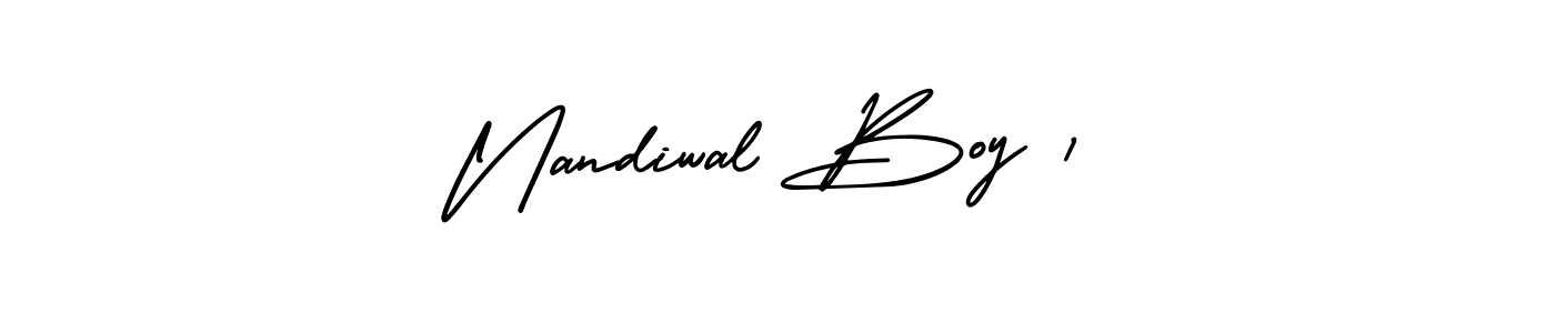 Nandiwal Boy 1 stylish signature style. Best Handwritten Sign (AmerikaSignatureDemo-Regular) for my name. Handwritten Signature Collection Ideas for my name Nandiwal Boy 1. Nandiwal Boy 1 signature style 3 images and pictures png