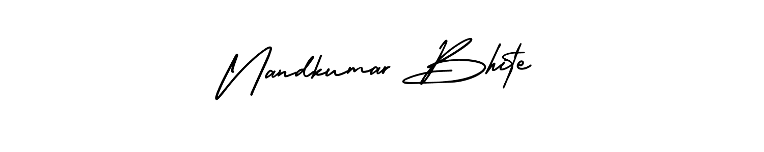 The best way (AmerikaSignatureDemo-Regular) to make a short signature is to pick only two or three words in your name. The name Nandkumar Bhite include a total of six letters. For converting this name. Nandkumar Bhite signature style 3 images and pictures png