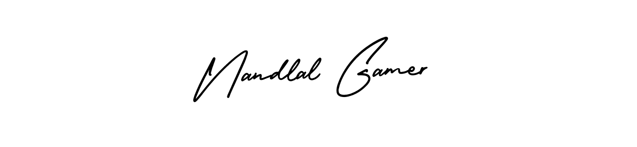 Nandlal Gamer stylish signature style. Best Handwritten Sign (AmerikaSignatureDemo-Regular) for my name. Handwritten Signature Collection Ideas for my name Nandlal Gamer. Nandlal Gamer signature style 3 images and pictures png