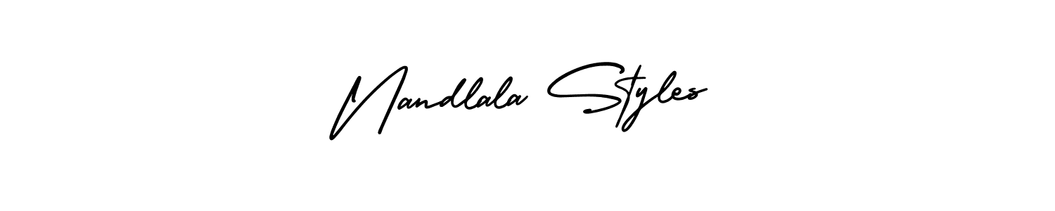 The best way (AmerikaSignatureDemo-Regular) to make a short signature is to pick only two or three words in your name. The name Nandlala Styles include a total of six letters. For converting this name. Nandlala Styles signature style 3 images and pictures png