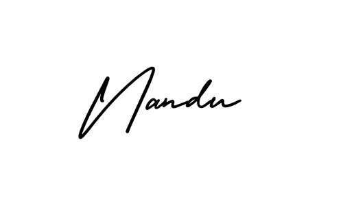 Make a beautiful signature design for name Nandu. With this signature (AmerikaSignatureDemo-Regular) style, you can create a handwritten signature for free. Nandu signature style 3 images and pictures png