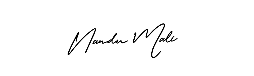 How to Draw Nandu Mali signature style? AmerikaSignatureDemo-Regular is a latest design signature styles for name Nandu Mali. Nandu Mali signature style 3 images and pictures png