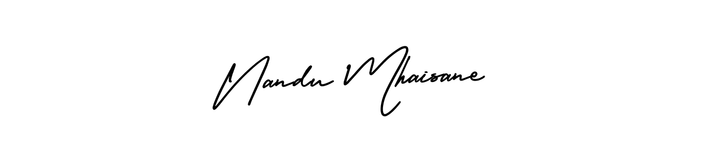 if you are searching for the best signature style for your name Nandu Mhaisane. so please give up your signature search. here we have designed multiple signature styles  using AmerikaSignatureDemo-Regular. Nandu Mhaisane signature style 3 images and pictures png