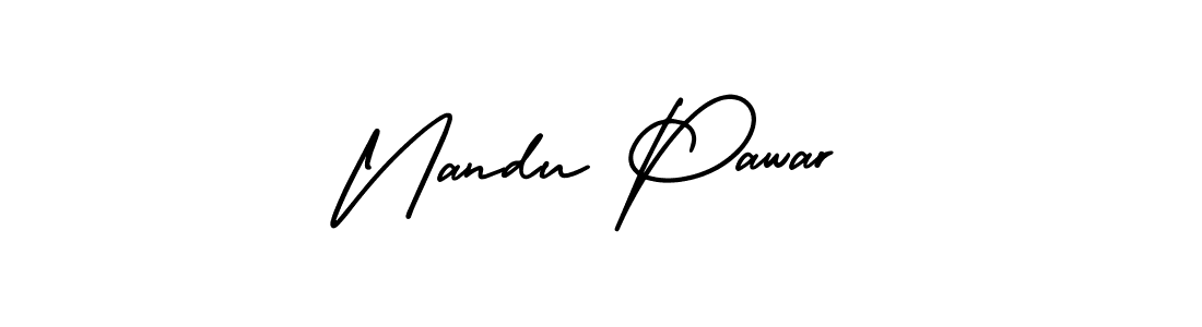 Nandu Pawar stylish signature style. Best Handwritten Sign (AmerikaSignatureDemo-Regular) for my name. Handwritten Signature Collection Ideas for my name Nandu Pawar. Nandu Pawar signature style 3 images and pictures png