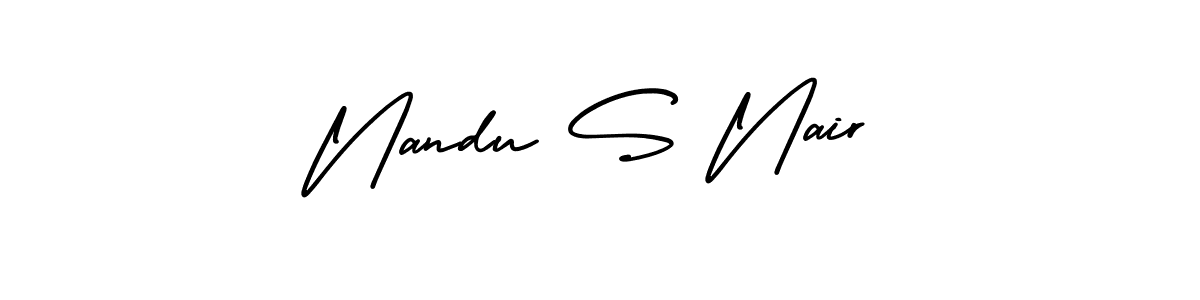 The best way (AmerikaSignatureDemo-Regular) to make a short signature is to pick only two or three words in your name. The name Nandu S Nair include a total of six letters. For converting this name. Nandu S Nair signature style 3 images and pictures png