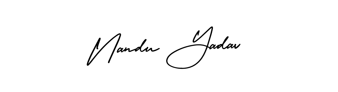 Nandu Yadav stylish signature style. Best Handwritten Sign (AmerikaSignatureDemo-Regular) for my name. Handwritten Signature Collection Ideas for my name Nandu Yadav. Nandu Yadav signature style 3 images and pictures png