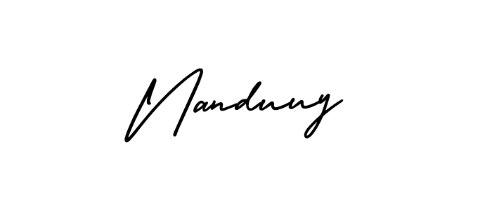 Check out images of Autograph of Nanduuy name. Actor Nanduuy Signature Style. AmerikaSignatureDemo-Regular is a professional sign style online. Nanduuy signature style 3 images and pictures png