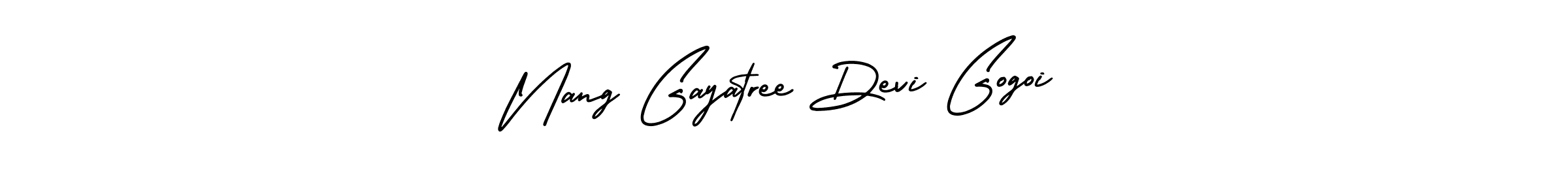 It looks lik you need a new signature style for name Nang Gayatree Devi Gogoi. Design unique handwritten (AmerikaSignatureDemo-Regular) signature with our free signature maker in just a few clicks. Nang Gayatree Devi Gogoi signature style 3 images and pictures png