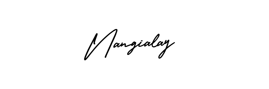 This is the best signature style for the Nangialay name. Also you like these signature font (AmerikaSignatureDemo-Regular). Mix name signature. Nangialay signature style 3 images and pictures png