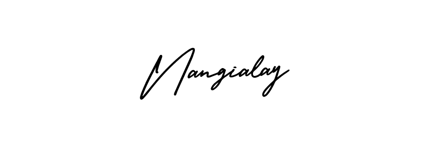 How to make Nangialay signature? AmerikaSignatureDemo-Regular is a professional autograph style. Create handwritten signature for Nangialay name. Nangialay signature style 3 images and pictures png