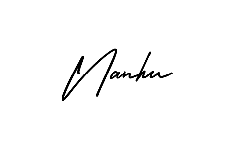 if you are searching for the best signature style for your name Nanhu. so please give up your signature search. here we have designed multiple signature styles  using AmerikaSignatureDemo-Regular. Nanhu signature style 3 images and pictures png