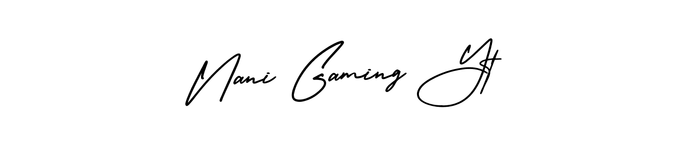 This is the best signature style for the Nani Gaming Yt name. Also you like these signature font (AmerikaSignatureDemo-Regular). Mix name signature. Nani Gaming Yt signature style 3 images and pictures png