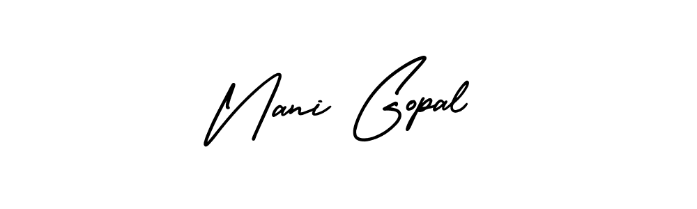 AmerikaSignatureDemo-Regular is a professional signature style that is perfect for those who want to add a touch of class to their signature. It is also a great choice for those who want to make their signature more unique. Get Nani Gopal name to fancy signature for free. Nani Gopal signature style 3 images and pictures png