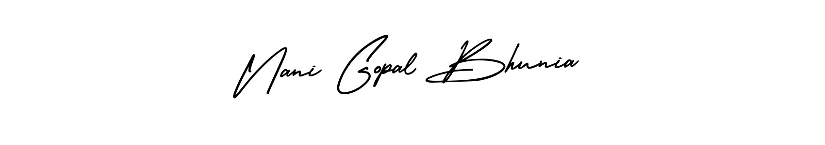 How to make Nani Gopal Bhunia name signature. Use AmerikaSignatureDemo-Regular style for creating short signs online. This is the latest handwritten sign. Nani Gopal Bhunia signature style 3 images and pictures png
