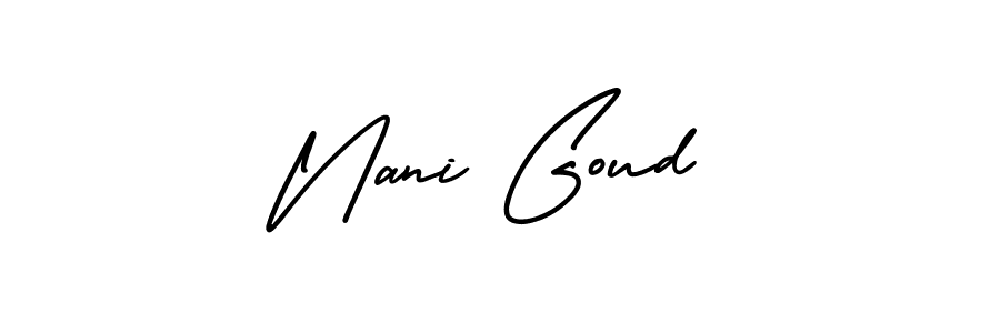 Check out images of Autograph of Nani Goud name. Actor Nani Goud Signature Style. AmerikaSignatureDemo-Regular is a professional sign style online. Nani Goud signature style 3 images and pictures png