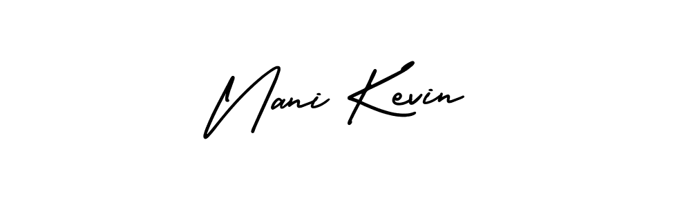 You should practise on your own different ways (AmerikaSignatureDemo-Regular) to write your name (Nani Kevin) in signature. don't let someone else do it for you. Nani Kevin signature style 3 images and pictures png