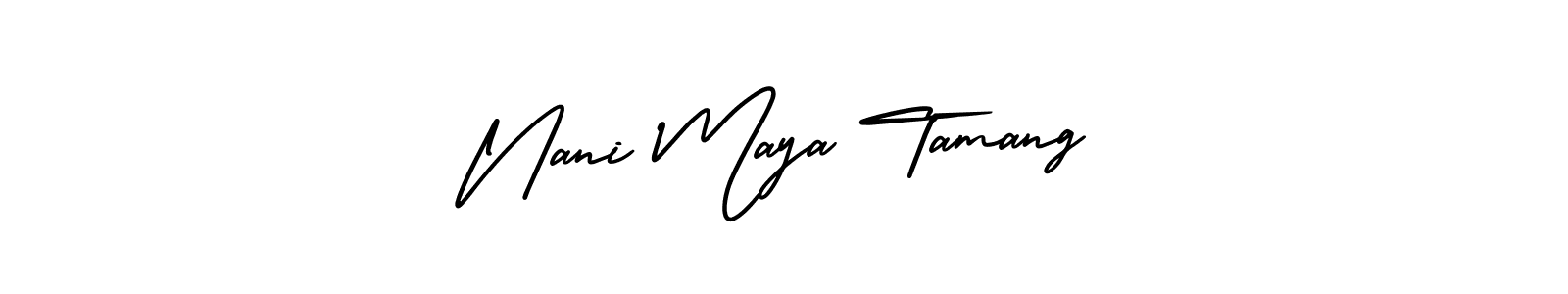 How to make Nani Maya Tamang name signature. Use AmerikaSignatureDemo-Regular style for creating short signs online. This is the latest handwritten sign. Nani Maya Tamang signature style 3 images and pictures png
