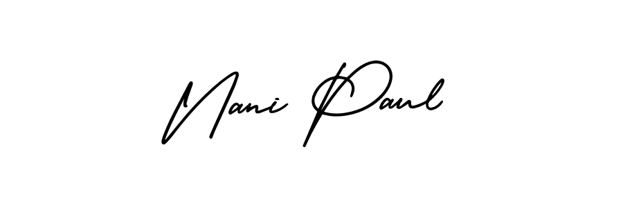 AmerikaSignatureDemo-Regular is a professional signature style that is perfect for those who want to add a touch of class to their signature. It is also a great choice for those who want to make their signature more unique. Get Nani Paul name to fancy signature for free. Nani Paul signature style 3 images and pictures png