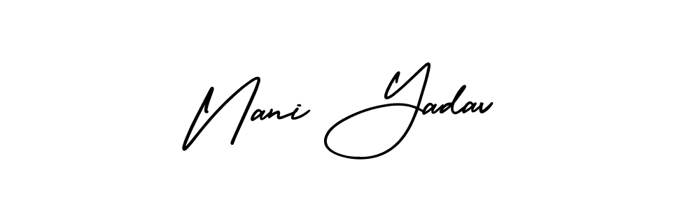 Make a short Nani Yadav signature style. Manage your documents anywhere anytime using AmerikaSignatureDemo-Regular. Create and add eSignatures, submit forms, share and send files easily. Nani Yadav signature style 3 images and pictures png