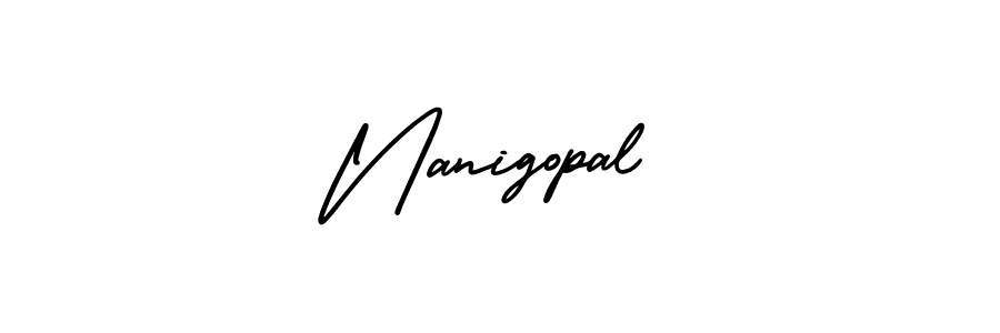 It looks lik you need a new signature style for name Nanigopal. Design unique handwritten (AmerikaSignatureDemo-Regular) signature with our free signature maker in just a few clicks. Nanigopal signature style 3 images and pictures png