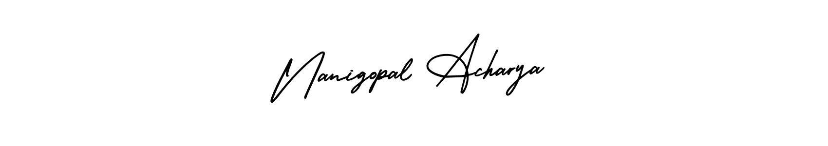 AmerikaSignatureDemo-Regular is a professional signature style that is perfect for those who want to add a touch of class to their signature. It is also a great choice for those who want to make their signature more unique. Get Nanigopal Acharya name to fancy signature for free. Nanigopal Acharya signature style 3 images and pictures png
