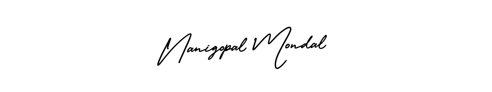 How to make Nanigopal Mondal name signature. Use AmerikaSignatureDemo-Regular style for creating short signs online. This is the latest handwritten sign. Nanigopal Mondal signature style 3 images and pictures png