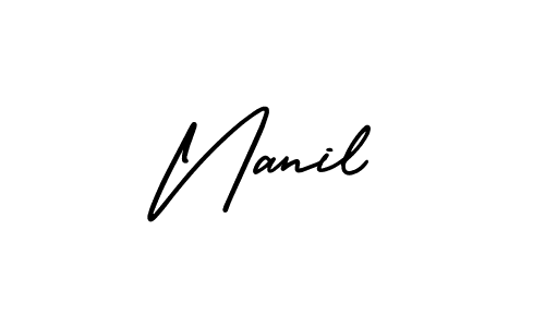 How to make Nanil name signature. Use AmerikaSignatureDemo-Regular style for creating short signs online. This is the latest handwritten sign. Nanil signature style 3 images and pictures png