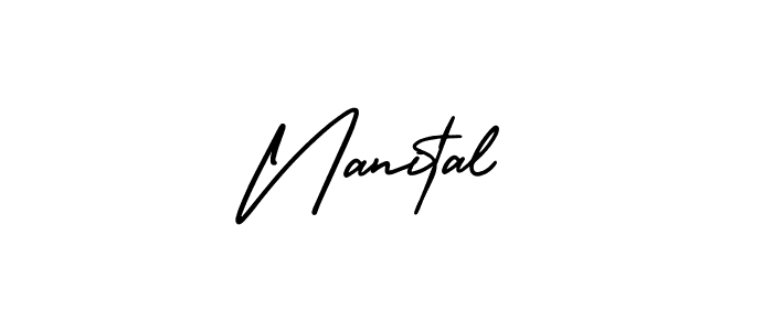 Nanital stylish signature style. Best Handwritten Sign (AmerikaSignatureDemo-Regular) for my name. Handwritten Signature Collection Ideas for my name Nanital. Nanital signature style 3 images and pictures png