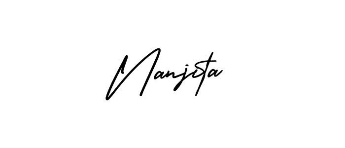 Use a signature maker to create a handwritten signature online. With this signature software, you can design (AmerikaSignatureDemo-Regular) your own signature for name Nanjita. Nanjita signature style 3 images and pictures png