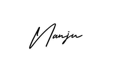 Use a signature maker to create a handwritten signature online. With this signature software, you can design (AmerikaSignatureDemo-Regular) your own signature for name Nanju. Nanju signature style 3 images and pictures png