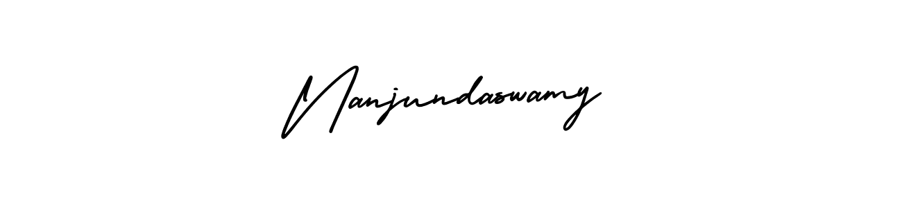How to make Nanjundaswamy name signature. Use AmerikaSignatureDemo-Regular style for creating short signs online. This is the latest handwritten sign. Nanjundaswamy signature style 3 images and pictures png