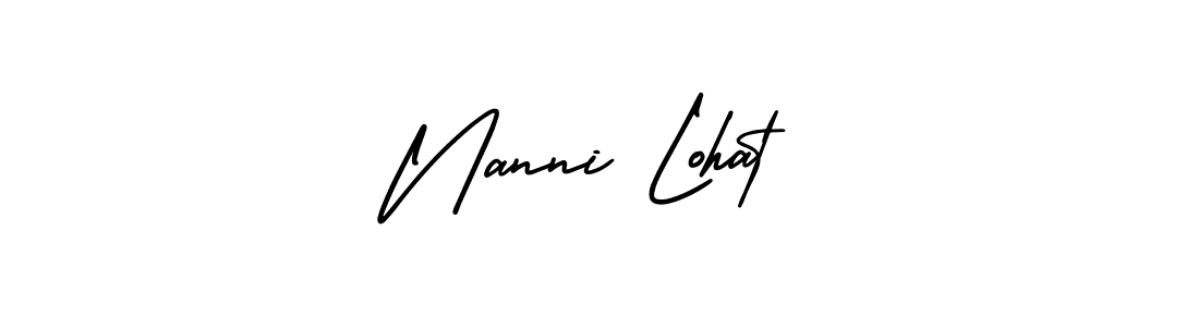 AmerikaSignatureDemo-Regular is a professional signature style that is perfect for those who want to add a touch of class to their signature. It is also a great choice for those who want to make their signature more unique. Get Nanni Lohat name to fancy signature for free. Nanni Lohat signature style 3 images and pictures png