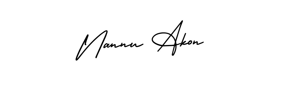Make a beautiful signature design for name Nannu Akon. Use this online signature maker to create a handwritten signature for free. Nannu Akon signature style 3 images and pictures png
