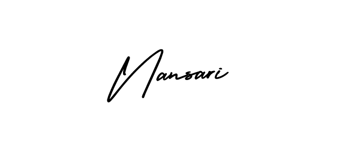 Similarly AmerikaSignatureDemo-Regular is the best handwritten signature design. Signature creator online .You can use it as an online autograph creator for name Nansari. Nansari signature style 3 images and pictures png