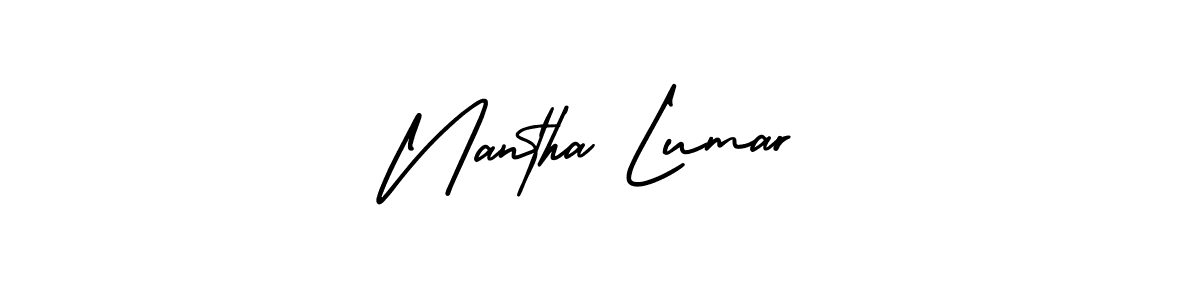 Nantha Lumar stylish signature style. Best Handwritten Sign (AmerikaSignatureDemo-Regular) for my name. Handwritten Signature Collection Ideas for my name Nantha Lumar. Nantha Lumar signature style 3 images and pictures png