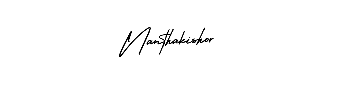 AmerikaSignatureDemo-Regular is a professional signature style that is perfect for those who want to add a touch of class to their signature. It is also a great choice for those who want to make their signature more unique. Get Nanthakishor name to fancy signature for free. Nanthakishor signature style 3 images and pictures png