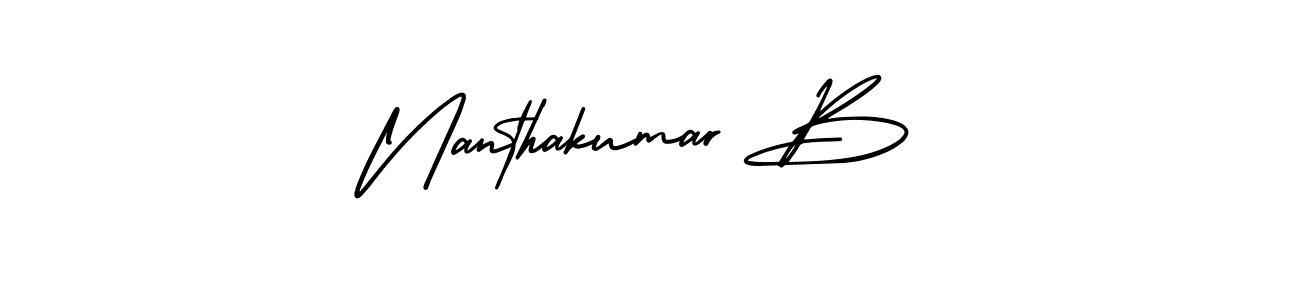 Nanthakumar B stylish signature style. Best Handwritten Sign (AmerikaSignatureDemo-Regular) for my name. Handwritten Signature Collection Ideas for my name Nanthakumar B. Nanthakumar B signature style 3 images and pictures png