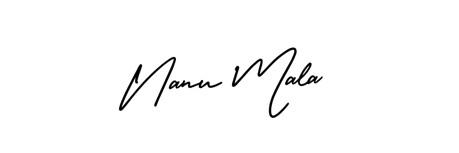 Make a short Nanu Mala signature style. Manage your documents anywhere anytime using AmerikaSignatureDemo-Regular. Create and add eSignatures, submit forms, share and send files easily. Nanu Mala signature style 3 images and pictures png