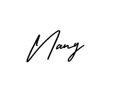 Similarly AmerikaSignatureDemo-Regular is the best handwritten signature design. Signature creator online .You can use it as an online autograph creator for name Nany. Nany signature style 3 images and pictures png