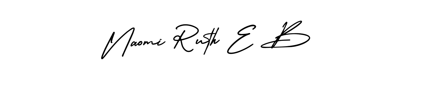 if you are searching for the best signature style for your name Naomi Ruth E B. so please give up your signature search. here we have designed multiple signature styles  using AmerikaSignatureDemo-Regular. Naomi Ruth E B signature style 3 images and pictures png