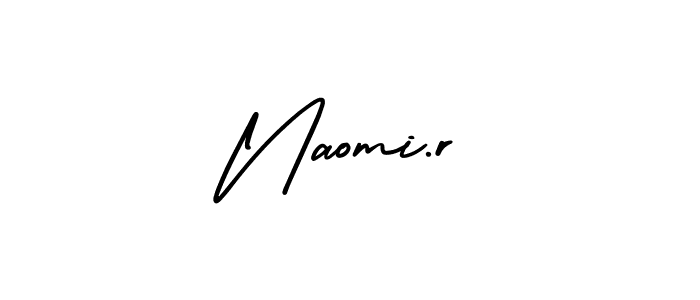 You should practise on your own different ways (AmerikaSignatureDemo-Regular) to write your name (Naomi.r) in signature. don't let someone else do it for you. Naomi.r signature style 3 images and pictures png