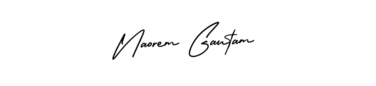 This is the best signature style for the Naorem Gautam name. Also you like these signature font (AmerikaSignatureDemo-Regular). Mix name signature. Naorem Gautam signature style 3 images and pictures png