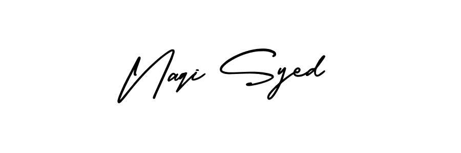 Use a signature maker to create a handwritten signature online. With this signature software, you can design (AmerikaSignatureDemo-Regular) your own signature for name Naqi Syed. Naqi Syed signature style 3 images and pictures png