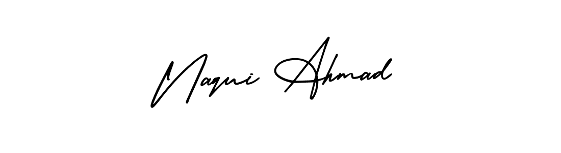 Design your own signature with our free online signature maker. With this signature software, you can create a handwritten (AmerikaSignatureDemo-Regular) signature for name Naqui Ahmad. Naqui Ahmad signature style 3 images and pictures png
