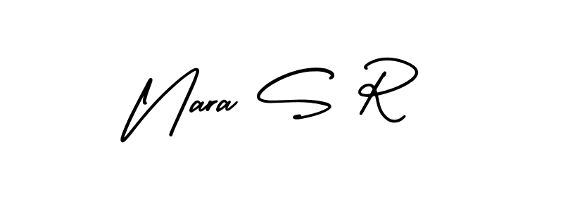 Use a signature maker to create a handwritten signature online. With this signature software, you can design (AmerikaSignatureDemo-Regular) your own signature for name Nara S R. Nara S R signature style 3 images and pictures png