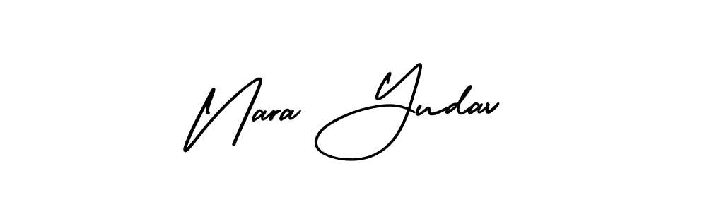 How to make Nara Yudav name signature. Use AmerikaSignatureDemo-Regular style for creating short signs online. This is the latest handwritten sign. Nara Yudav signature style 3 images and pictures png